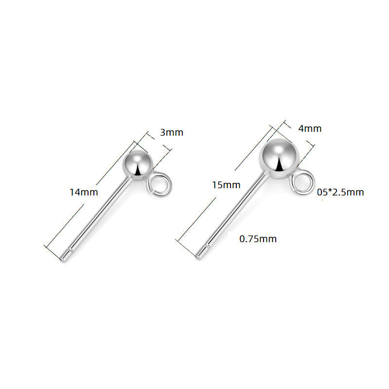 Sterling Silver Earring Stud With Horizontal Rings (pk of 10 pairs ) / KA4046