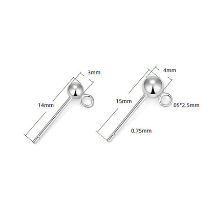 Sterling Silver Earring Stud With Horizontal Rings (pk of 10 pairs ) / KA4046