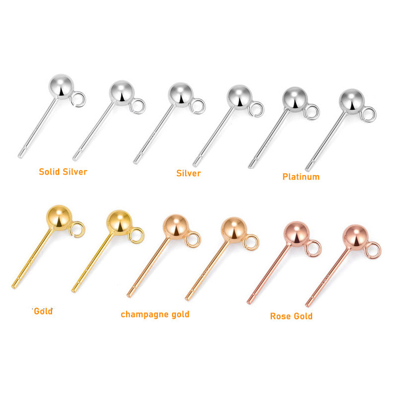 Sterling Silver Earring Stud With Horizontal Rings (pk of 10 pairs ) / KA4046