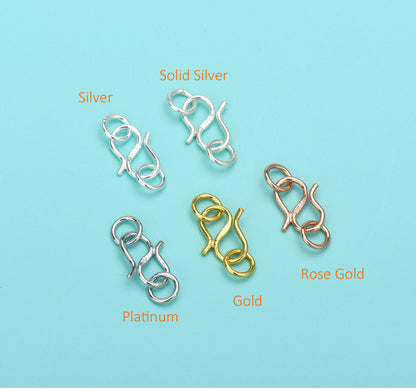 Sterling Silver S Clasps With Dual Closed Rings ( pk of 10 )