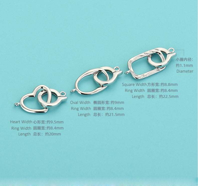 Sterling Silver Spring Ring Clasp With Rectangle Connector ( pk of 10 ) / KA4074