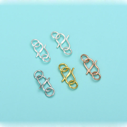 Sterling Silver S Clasps With Dual Closed Rings ( pk of 10 )