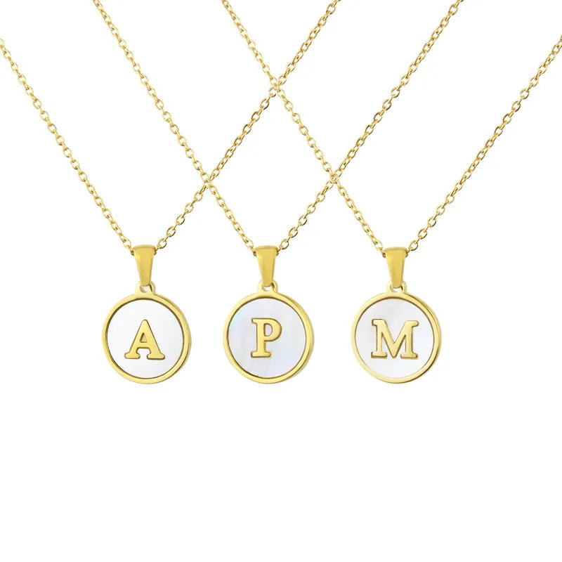 304 Stainless Steel Gold Plated Letter Necklace