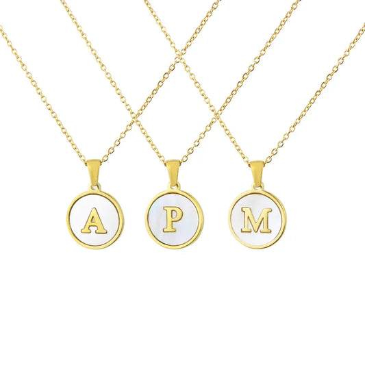 304 Stainless Steel Gold Plated Letter Necklace