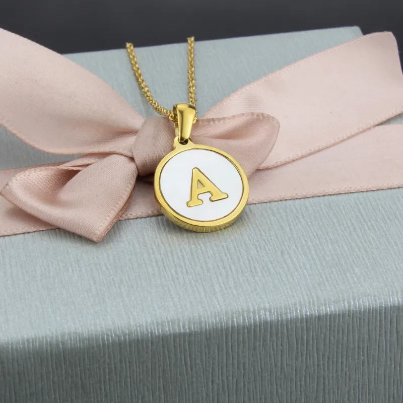 304 Stainless Steel Gold Plated Letter Necklace