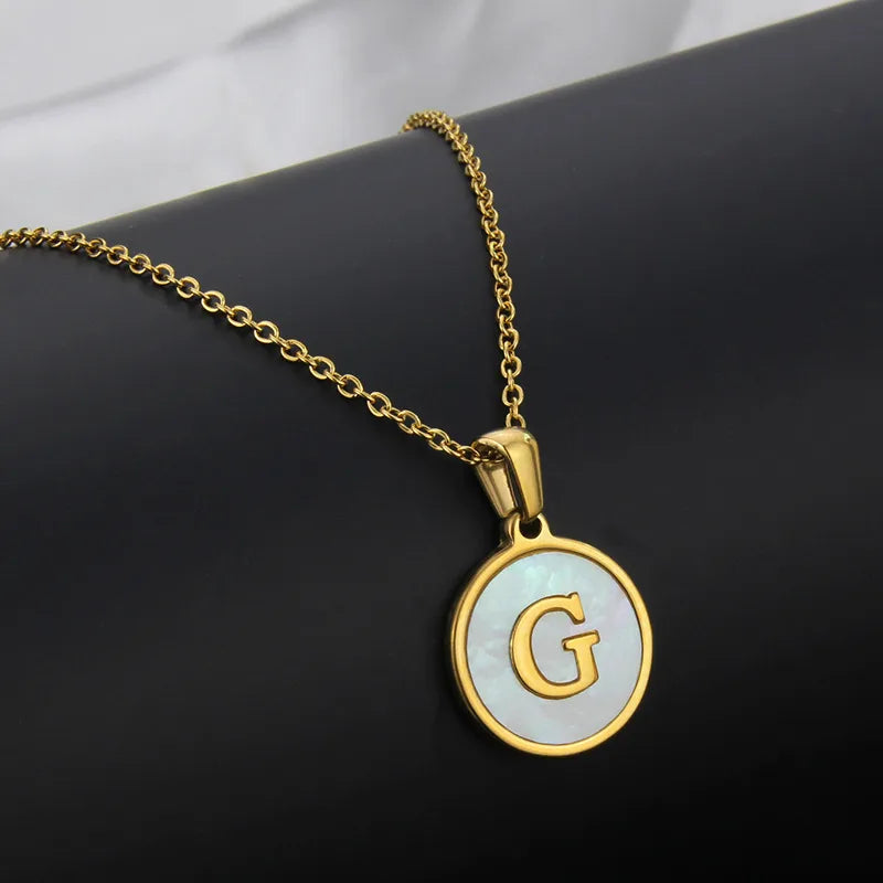 304 Stainless Steel Gold Plated Letter Necklace