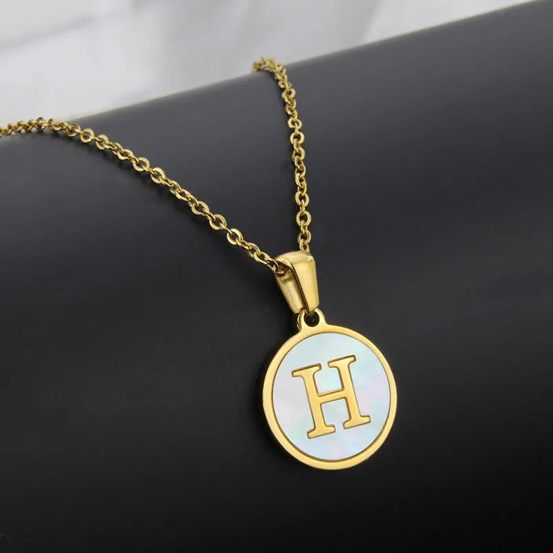 304 Stainless Steel Gold Plated Letter Necklace