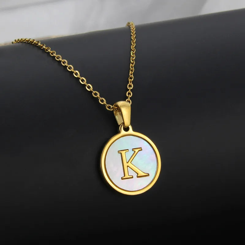 304 Stainless Steel Gold Plated Letter Necklace