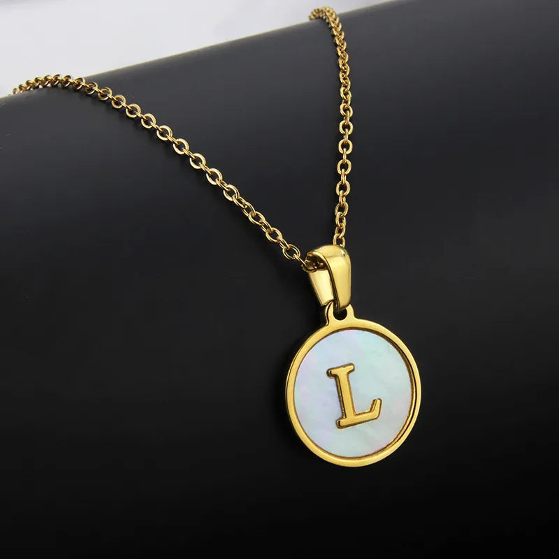 304 Stainless Steel Gold Plated Letter Necklace