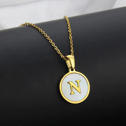 304 Stainless Steel Gold Plated Letter Necklace