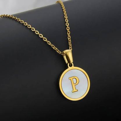 304 Stainless Steel Gold Plated Letter Necklace