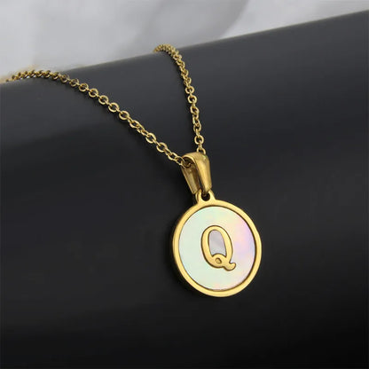 304 Stainless Steel Gold Plated Letter Necklace