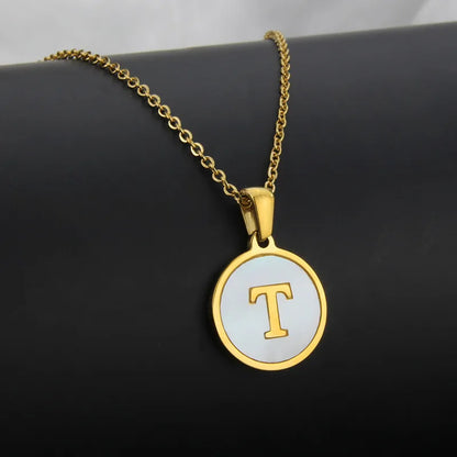 304 Stainless Steel Gold Plated Letter Necklace