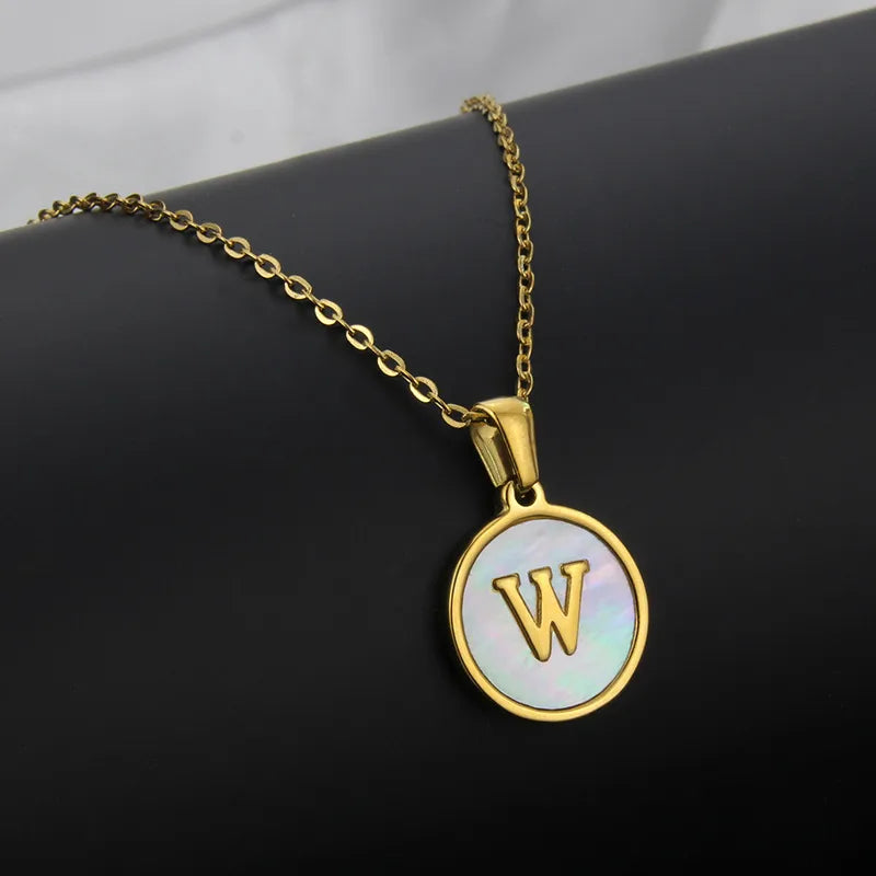 304 Stainless Steel Gold Plated Letter Necklace