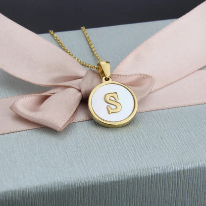 304 Stainless Steel Gold Plated Letter Necklace