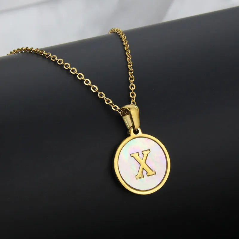 304 Stainless Steel Gold Plated Letter Necklace