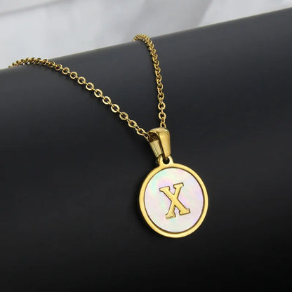 304 Stainless Steel Gold Plated Letter Necklace