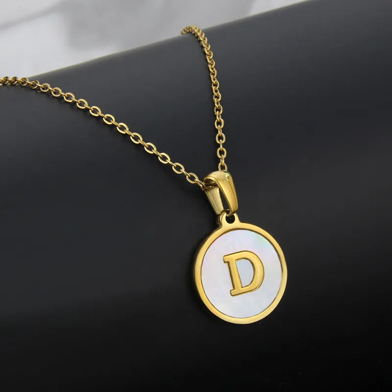 304 Stainless Steel Gold Plated Letter Necklace