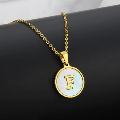 304 Stainless Steel Gold Plated Letter Necklace