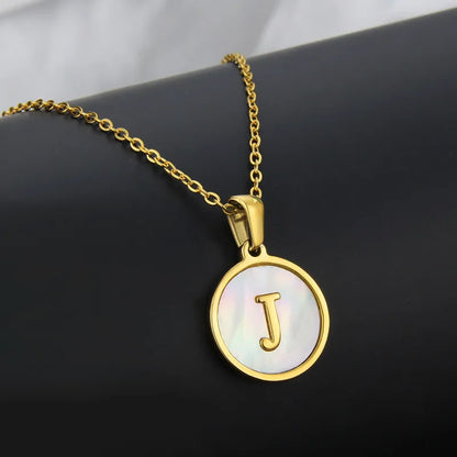 304 Stainless Steel Gold Plated Letter Necklace