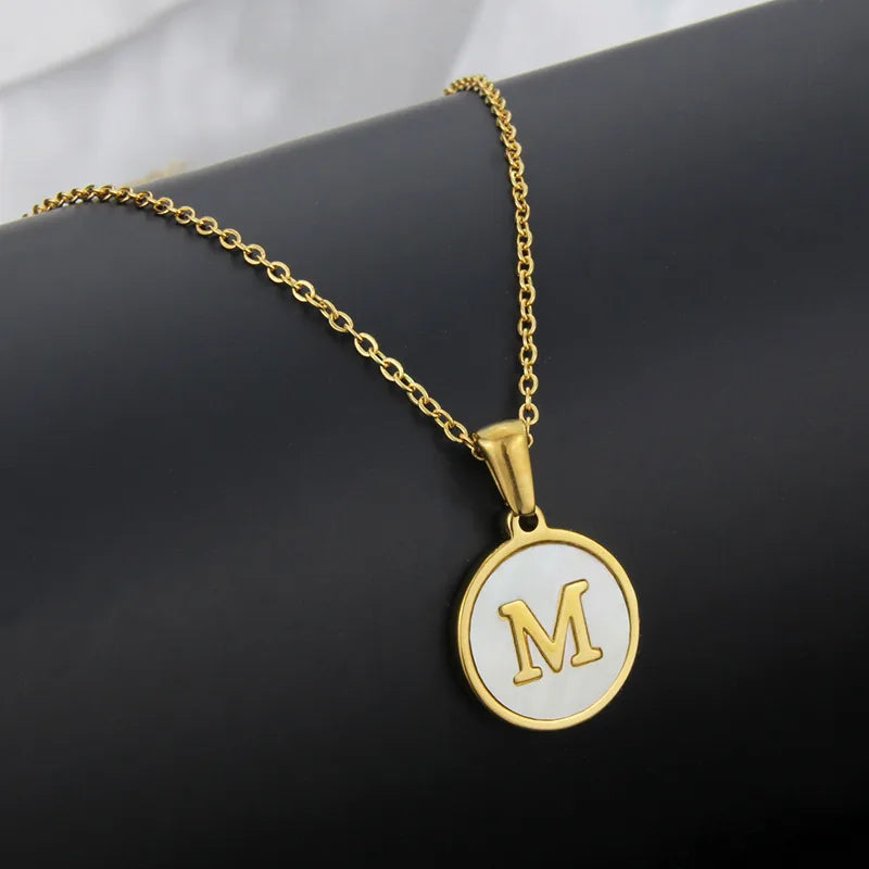 304 Stainless Steel Gold Plated Letter Necklace