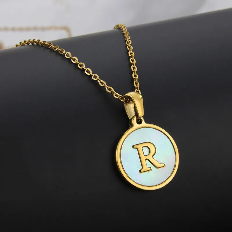 304 Stainless Steel Gold Plated Letter Necklace