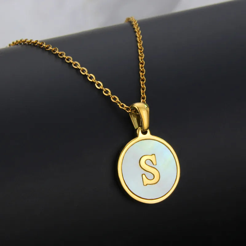 304 Stainless Steel Gold Plated Letter Necklace