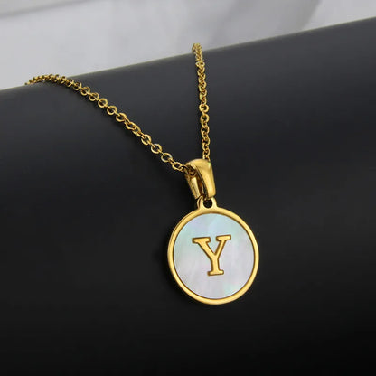 304 Stainless Steel Gold Plated Letter Necklace