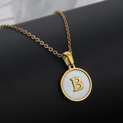 304 Stainless Steel Gold Plated Letter Necklace