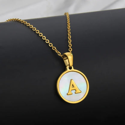 304 Stainless Steel Gold Plated Letter Necklace