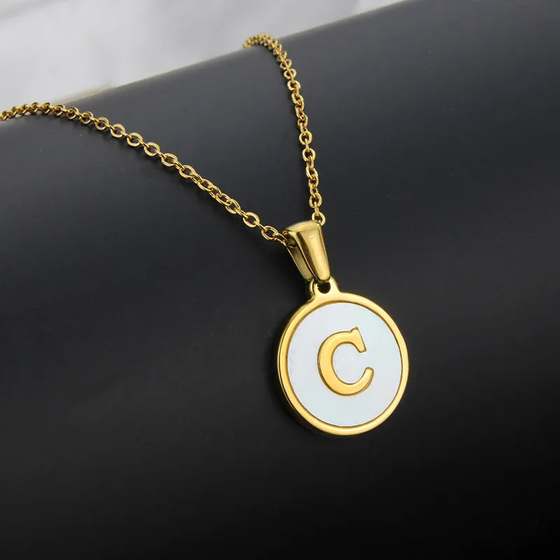 304 Stainless Steel Gold Plated Letter Necklace