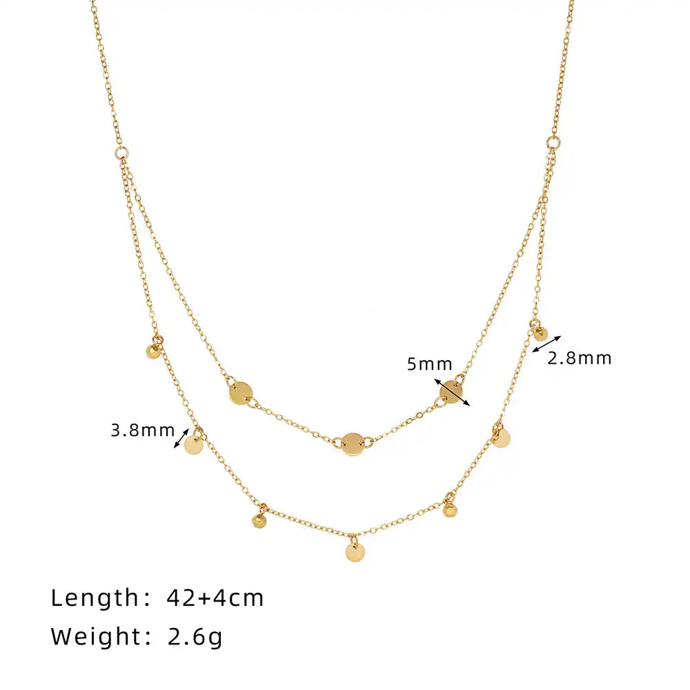 Titanium steel Double-layer Chain necklace / 25004007