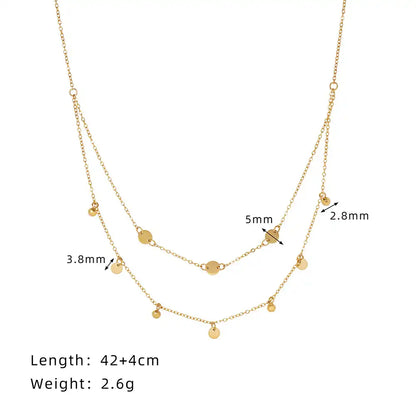 Titanium steel Double-layer Chain necklace / 25004007