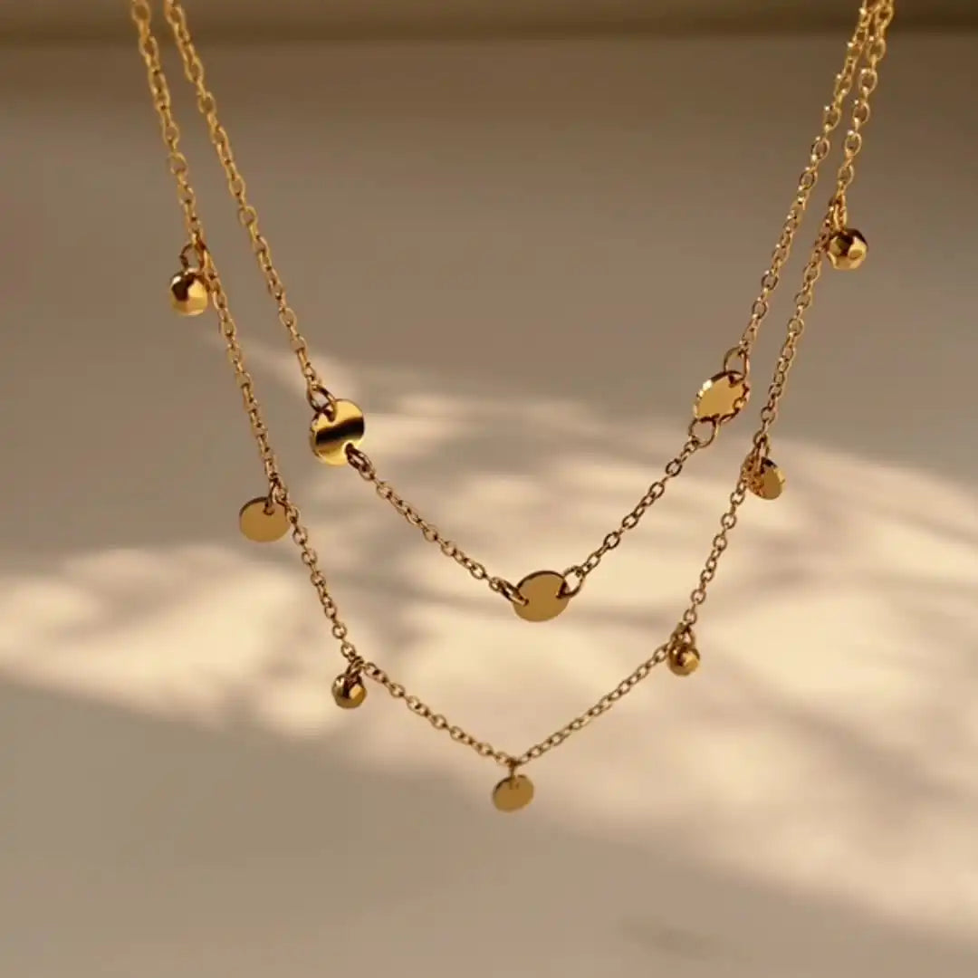 Titanium steel Double-layer Chain necklace / 25004007