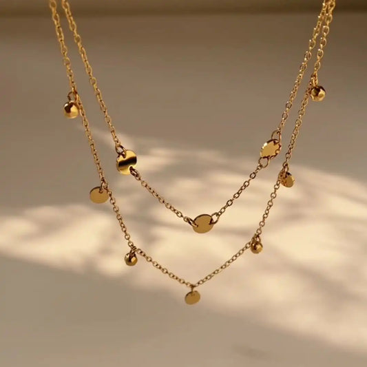 Titanium steel Double-layer Chain necklace / 25004007
