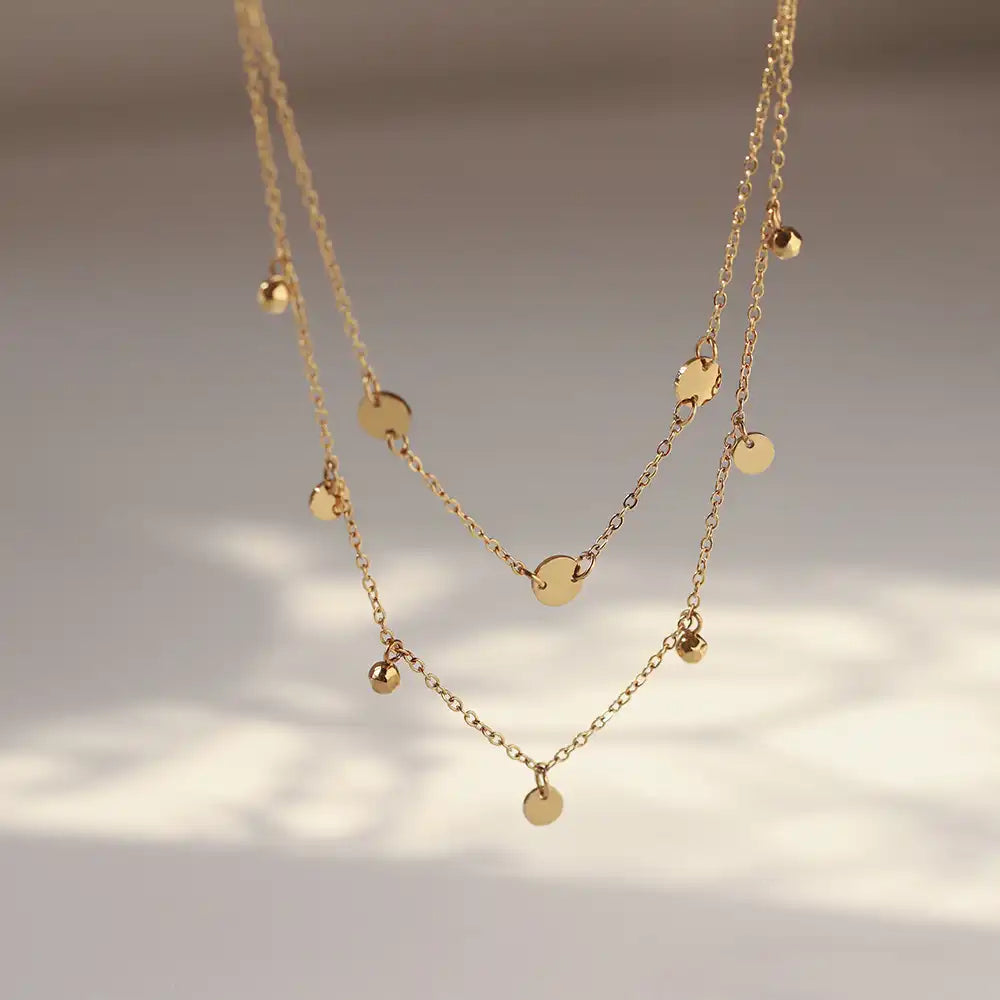 Titanium steel Double-layer Chain necklace / 25004007