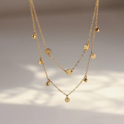 Titanium steel Double-layer Chain necklace / 25004007