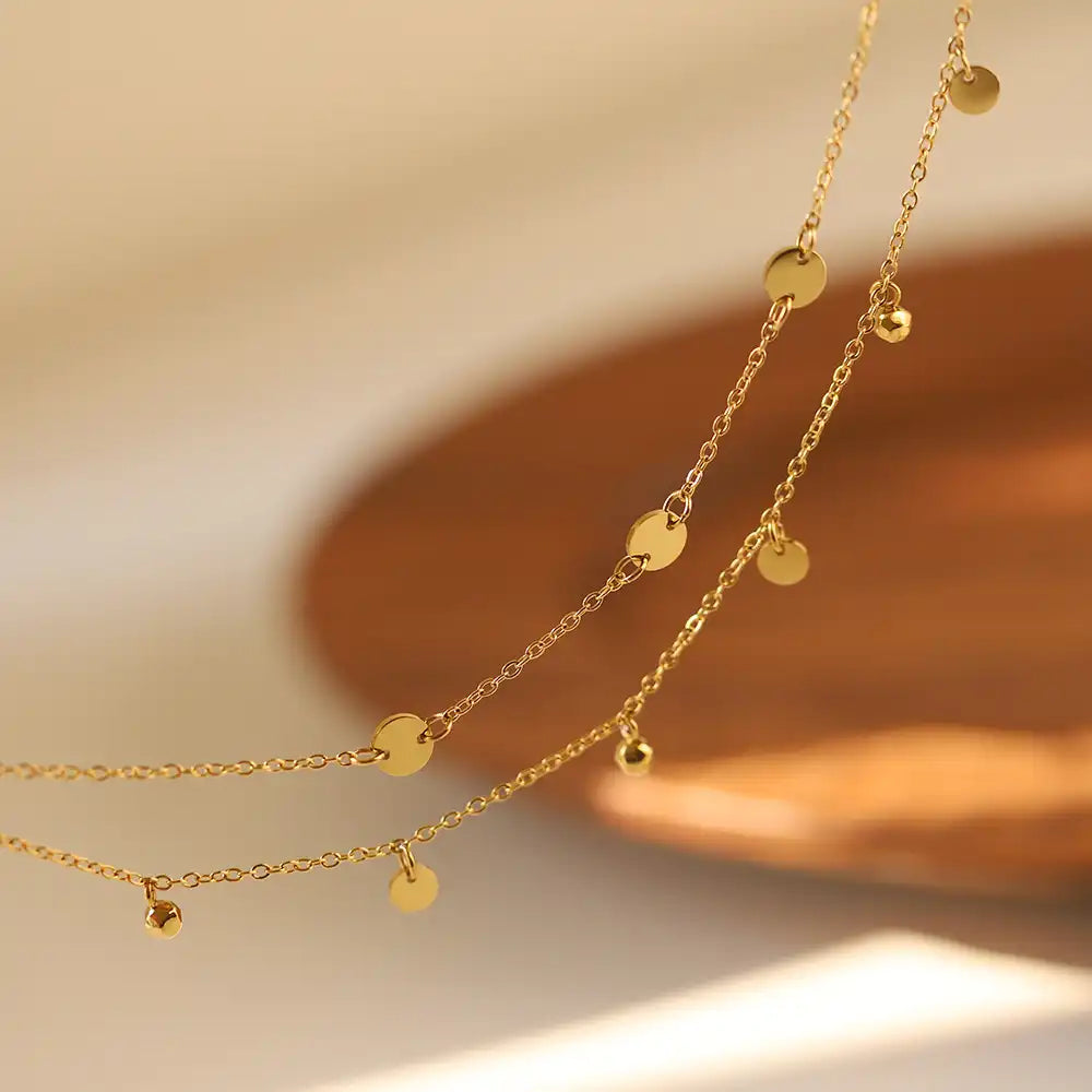 Titanium steel Double-layer Chain necklace / 25004007
