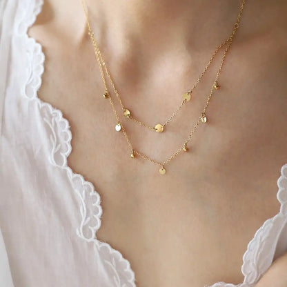 Titanium steel Double-layer Chain necklace / 25004007