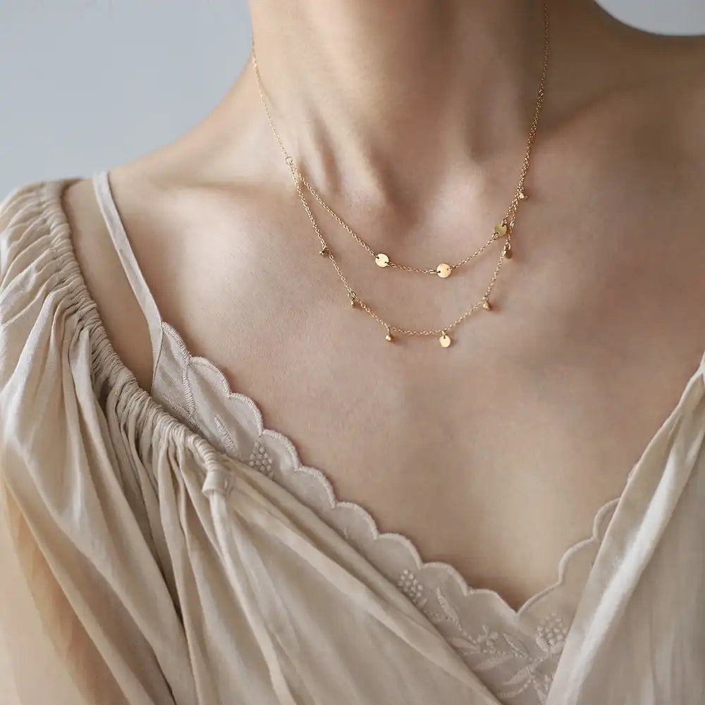 Titanium steel Double-layer Chain necklace / 25004007