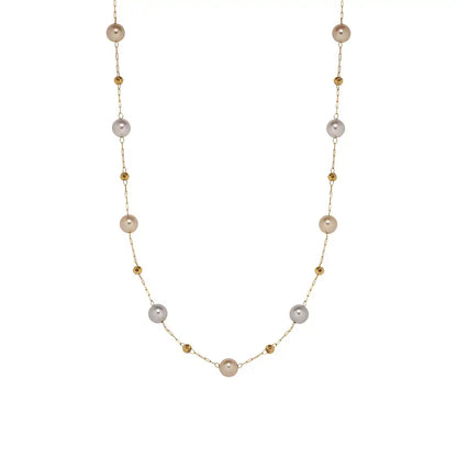 Titanium steel Minimalist Beaded Necklace and Bracelet / 25004004
