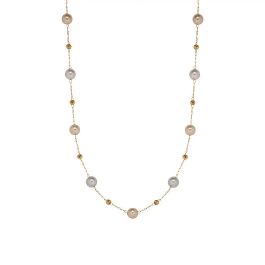 Titanium steel Minimalist Beaded Necklace and Bracelet / 25004004