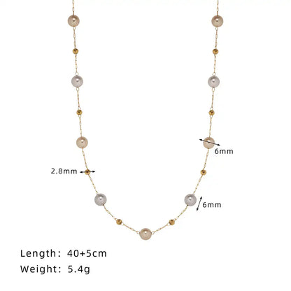 Titanium steel Minimalist Beaded Necklace and Bracelet / 25004004
