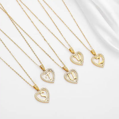 Titanium steel love letter pendant necklace / 25004013