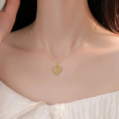 Titanium steel love letter pendant necklace / 25004013