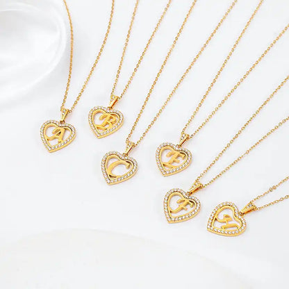 Titanium steel love letter pendant necklace / 25004013