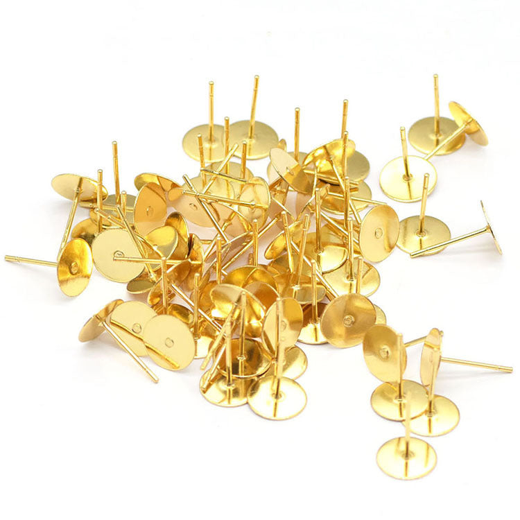 Various Size Blank Pad Stud Ear Post Setting Pin Jewelry DIY Making (pack of 200)