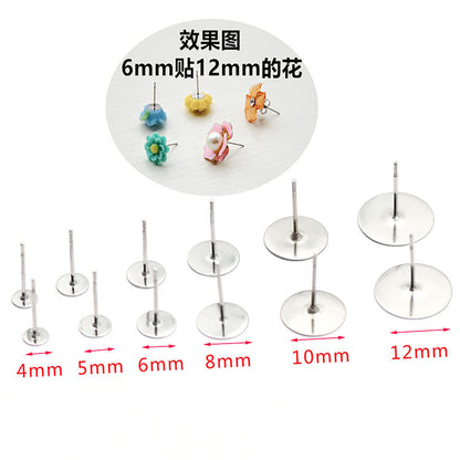 Various Size Blank Pad Stud Ear Post Setting Pin Jewelry DIY Making (pack of 200)