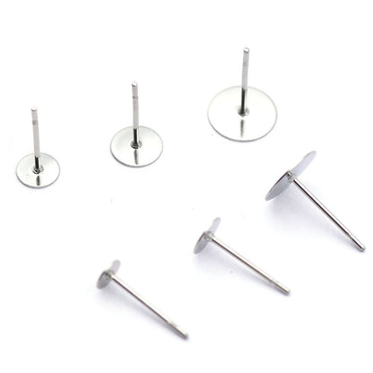 Various Size Blank Pad Stud Ear Post Setting Pin Jewelry DIY Making (pack of 200)