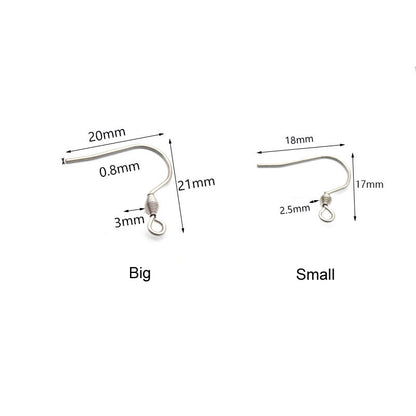 Various Size Stainless Steel Earring Hooks (pack of 200) / EF0004